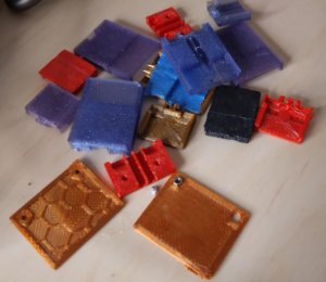 Photo of various 3D printed BusKill prototypes