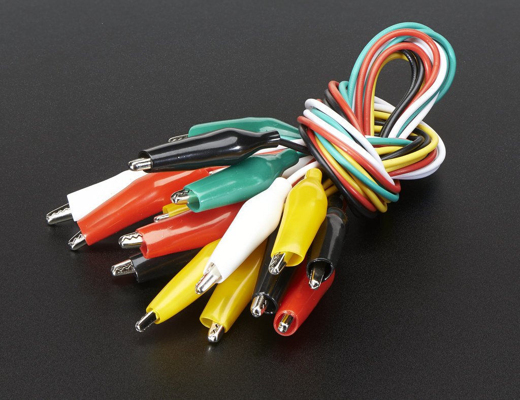 Photo of a bundle of differnt colored alligator clips