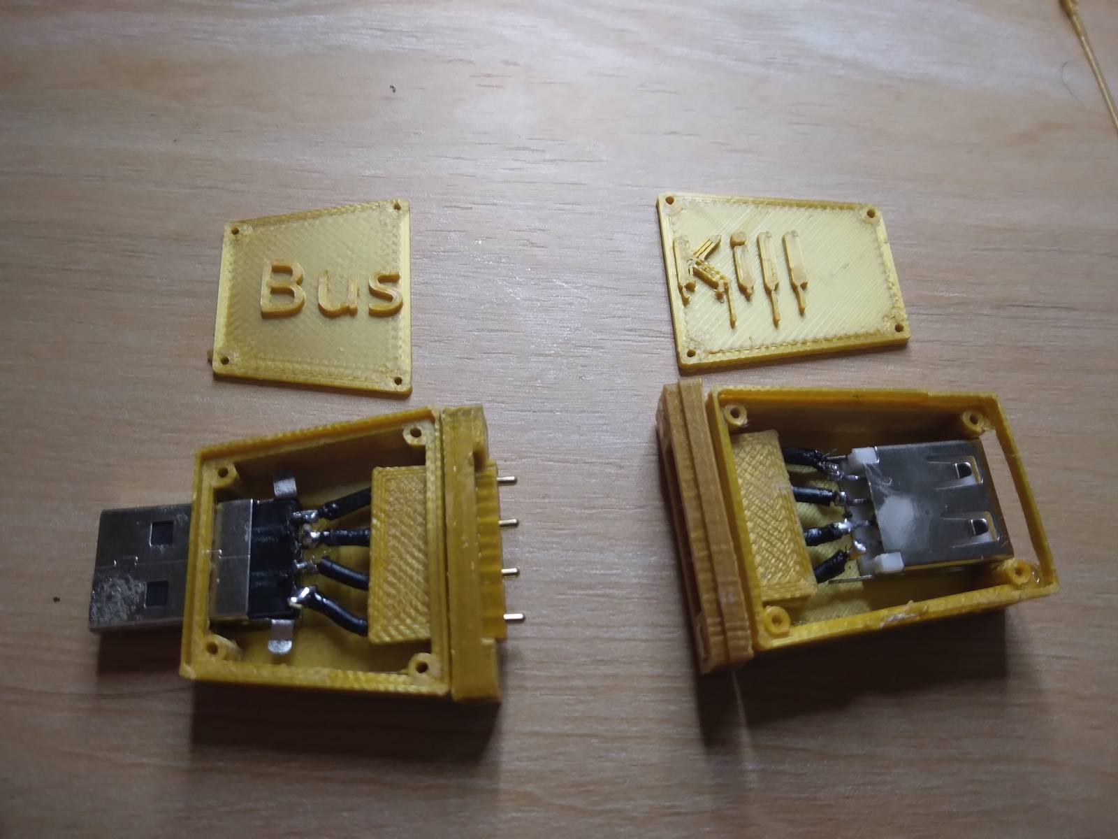 Image of the Golden BusKill decoupler with the case off