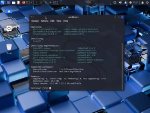 Screenshot of Kali, showing the BusKill install process
