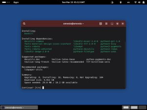 Screenshot of TAILS, showing the BusKill install process