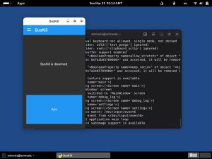 Screenshot of TAILS, showing the BusKill app running