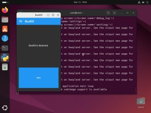 Screenshot of Ubuntu, showing the BusKill app running